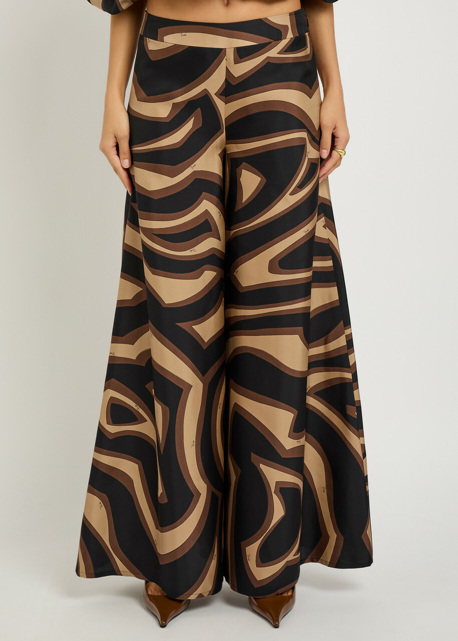 Pucci Labirinto Printed Silk-twill Trousers Black