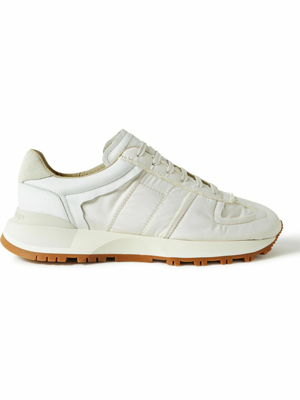 Photo: Maison Margiela - Runner Suede-Trimmed Leather and Nylon Sneakers - White
