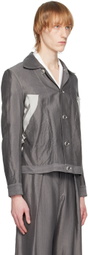 Sulvam Gray Raw Edge Jacket