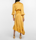 Zimmermann - Asymmetric silk satin wrap dress