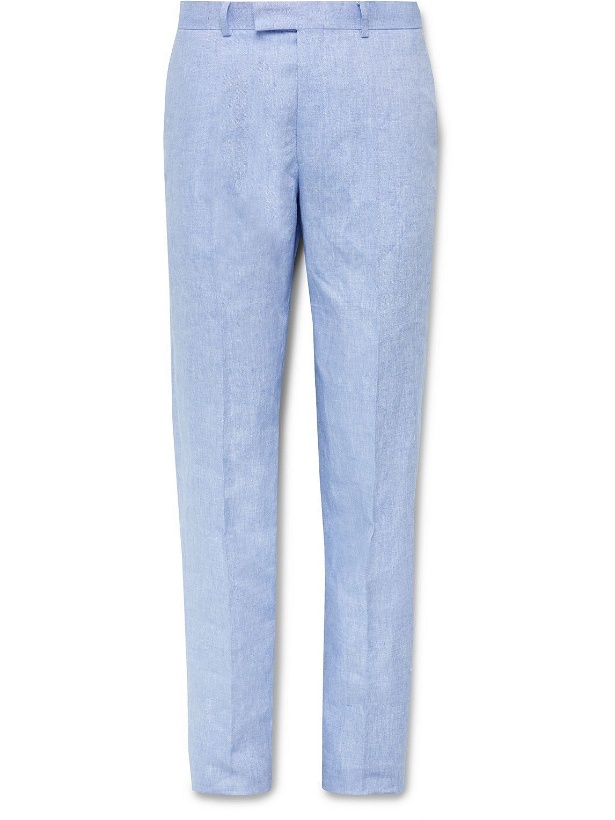 Photo: Favourbrook - Windsor Straight-Leg Linen Suit Trousers - Blue