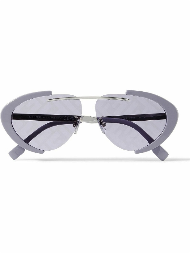 Photo: Fendi - Oval-Frame Silver-Tone and Acetate Sunglasses