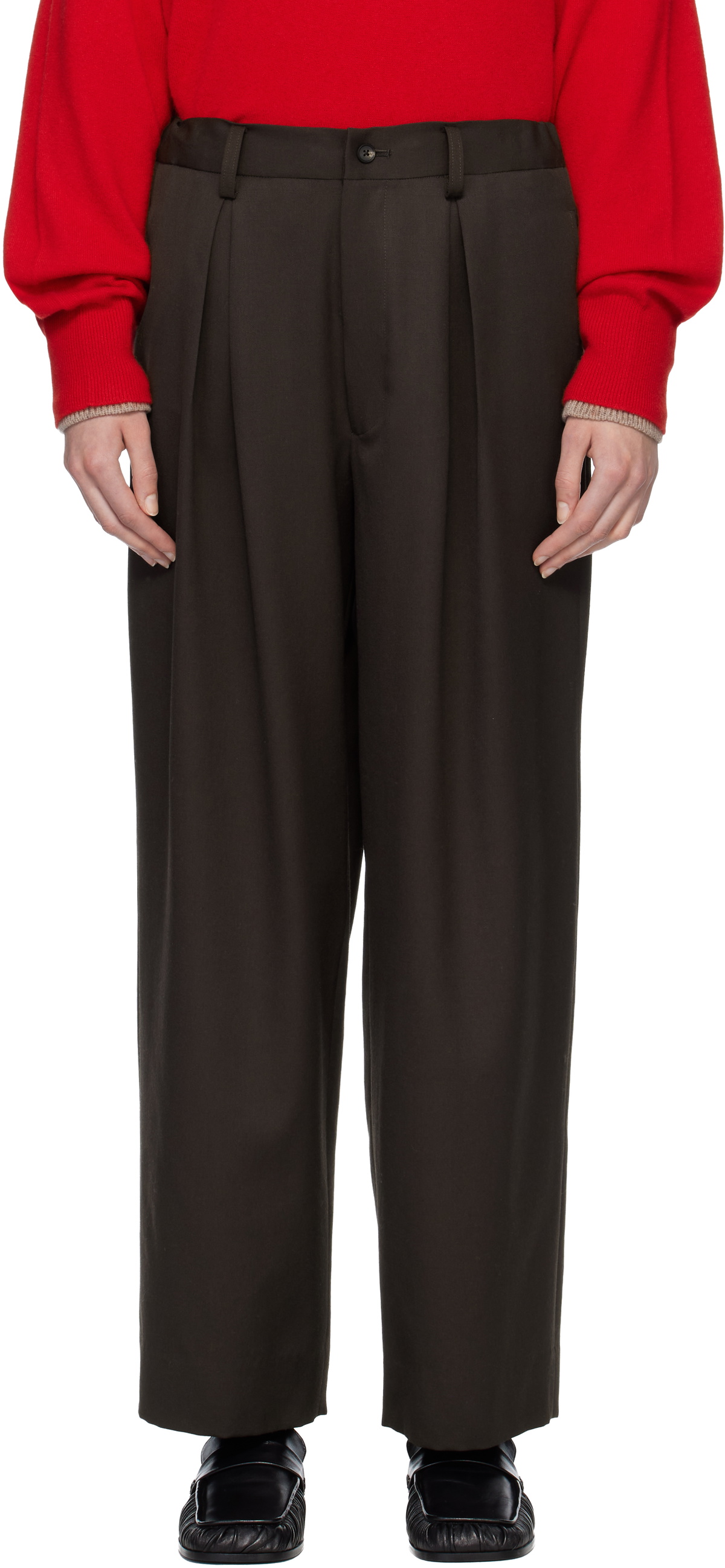 ssstein Brown Easy Wide Trousers