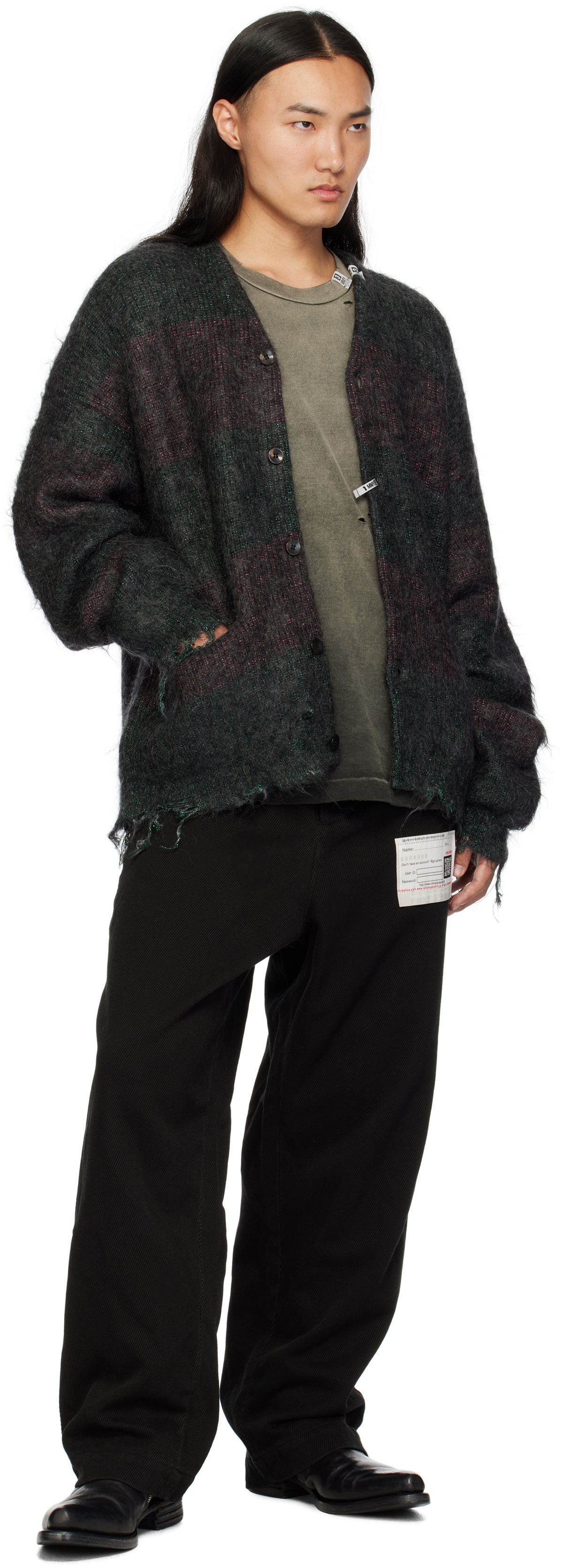 トップス Maison MIHARA YASUHIRO Knit Cardigan Maison MIHARA YASUHIRO: Gray Sun Faded Like Knit Cardigan