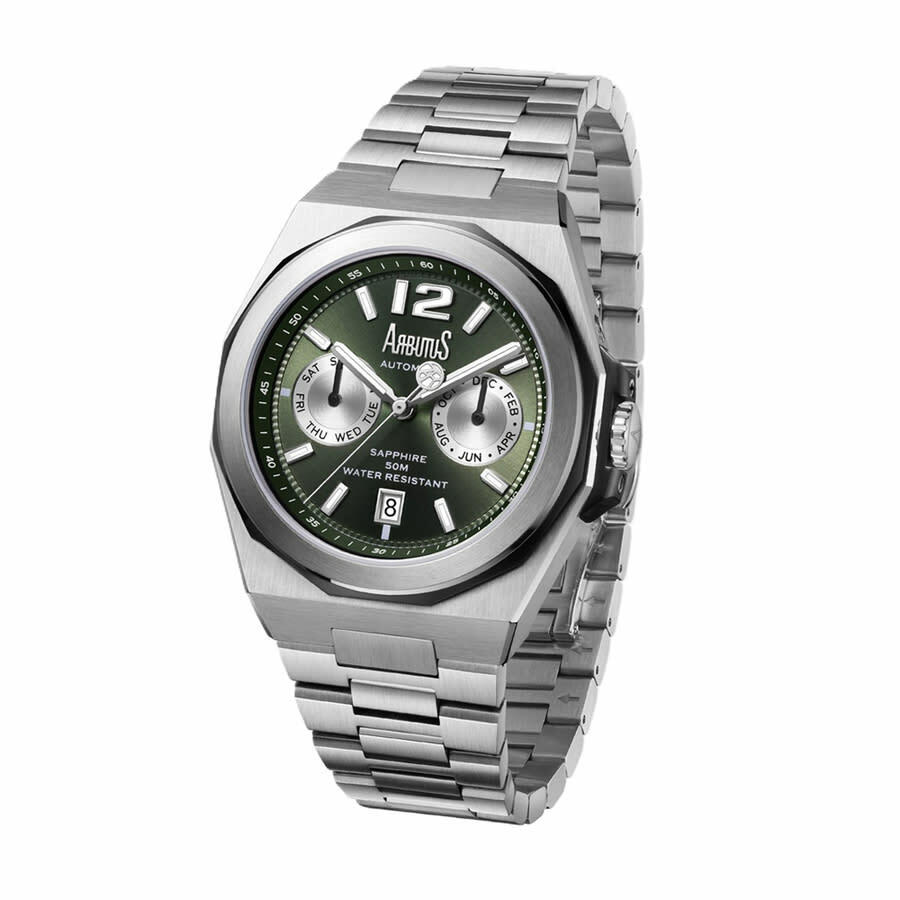 Arbutus Wall Street Automatic Green Dial Mens Watch AR2402SGS