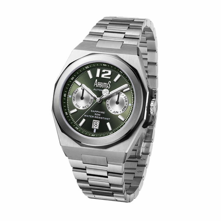 Photo: Arbutus Wall Street Automatic Green Dial Mens Watch AR2402SGS