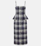 Carolina Herrera Checked trompe l’œil wool midi dress