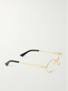 Bottega Veneta - Stretch Panthos Oval-Frame Gold-Tone Optical Glasses