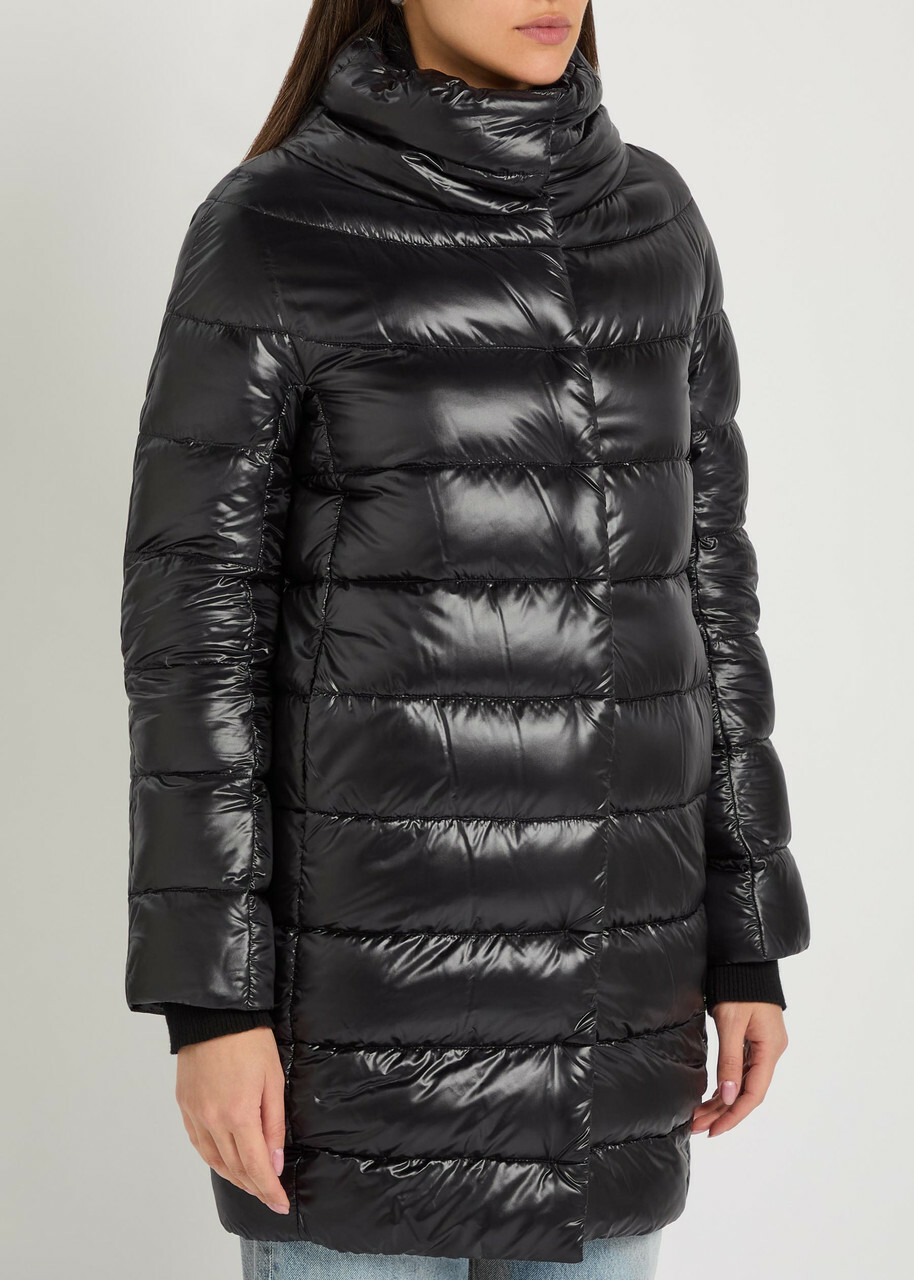 Herno Quilted Shell Coat Black