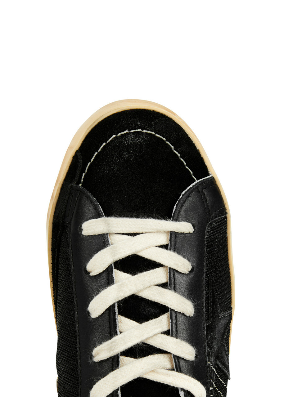Golden Goose Super-Star Distressed Mesh Sneakers Black