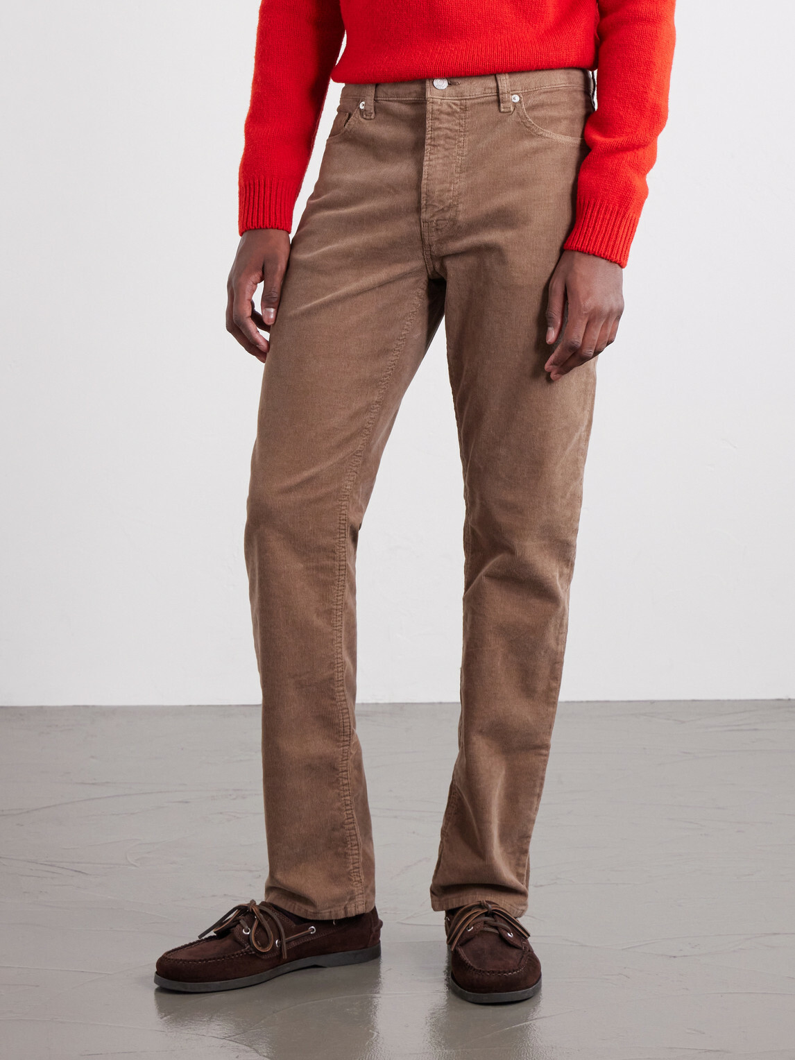 FRAME - Modern Straight-Leg Cotton-Blend Corduroy Trousers - Brown