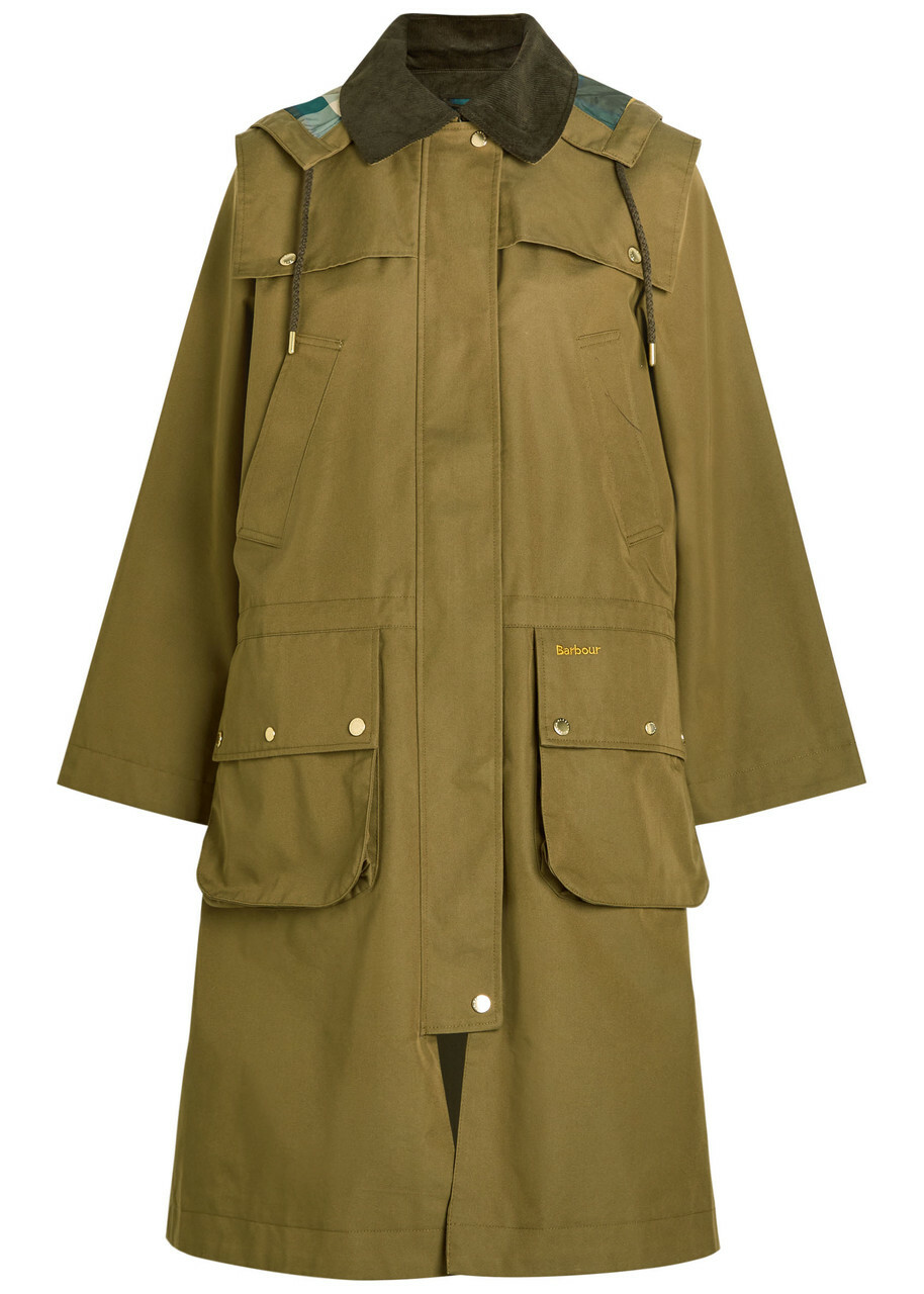 Barbour Women's House Of Hackney Petiver Wax Jacket in Olive/Equus
