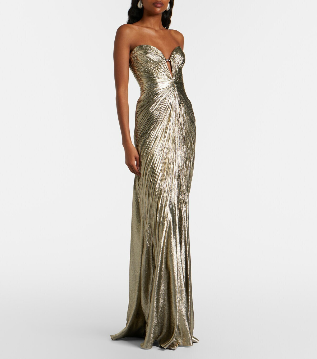 Maria Lucia Hohan Dakota lamé chiffon gown