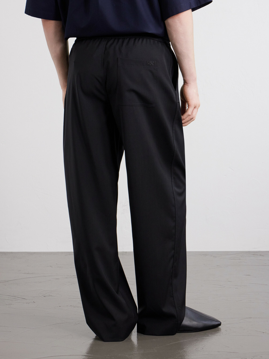 LOEWE - Straight-Leg Wool Drawstring Trousers - Black