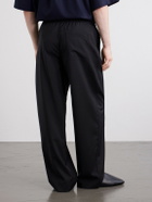 LOEWE - Straight-Leg Wool Drawstring Trousers - Black