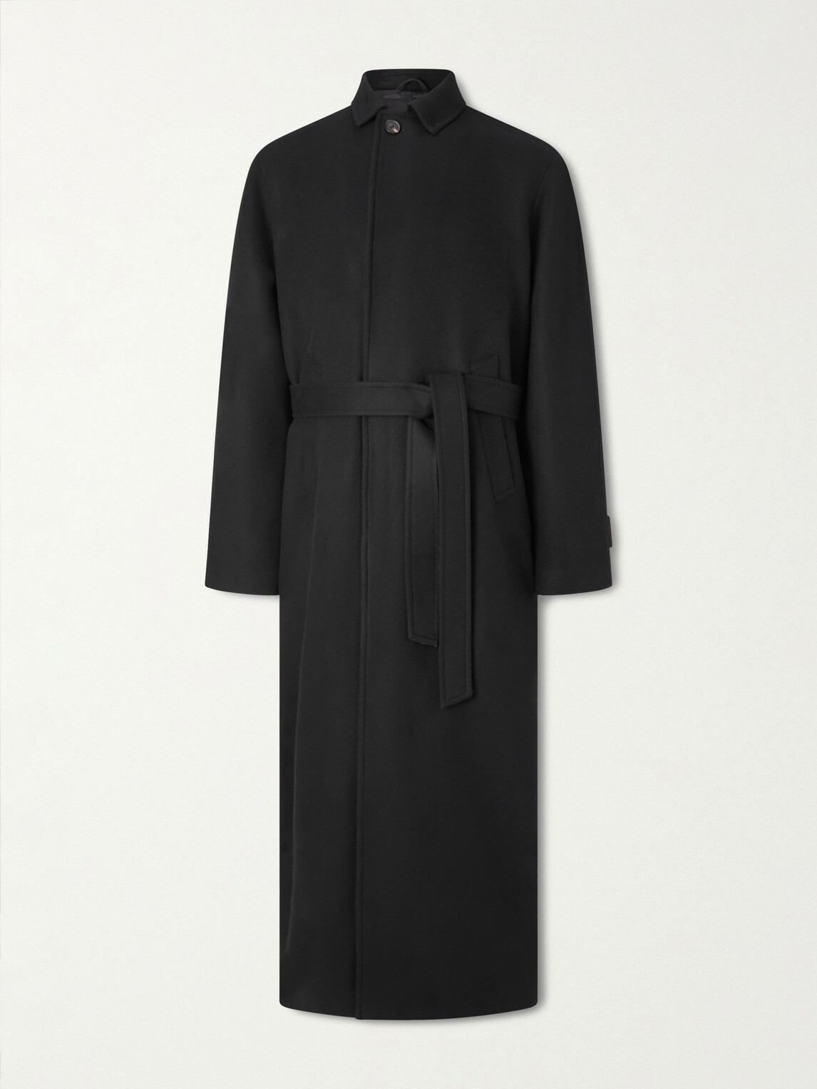 Saman Amel - Belted Wool Overcoat - Black