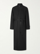 Saman Amel - Belted Wool Overcoat - Black