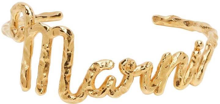 Photo: Marni Gold Italic Logo Cuff Bracelet