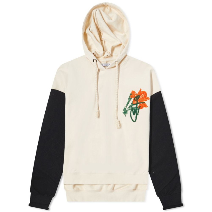 Photo: JW Anderson Iris Logo Print Relaxed Fit Cropped Hoodie
