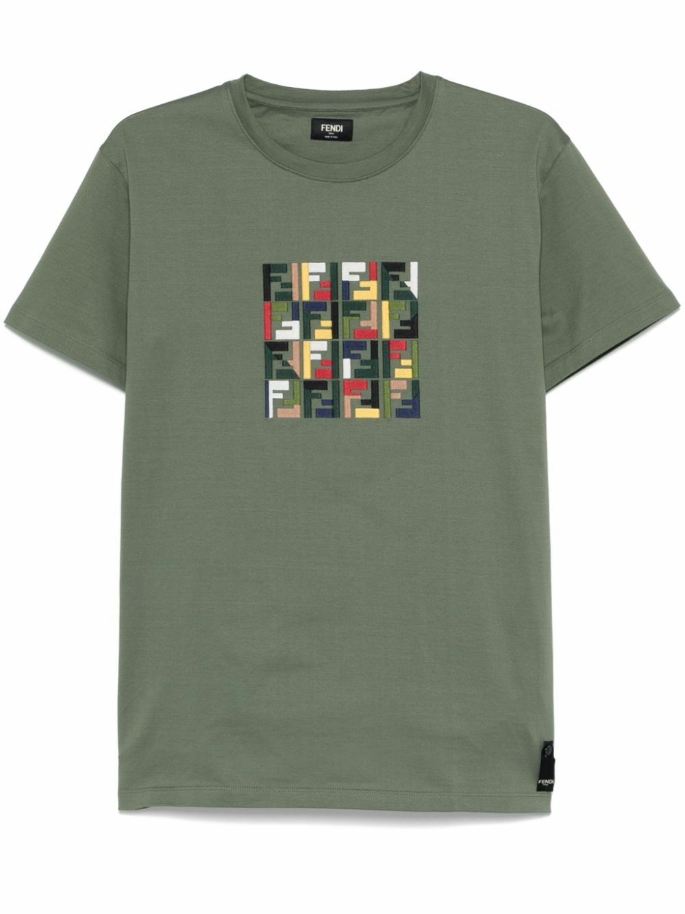 FENDI FENDI GREEN T-SHIRT WITH LOGO シンプル Tシャツ ロゴ FY1257APM4F0QB9_02?wid=2000&