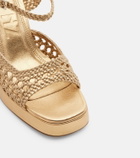 Souliers Martinez Cheyenne metallic leather sandals