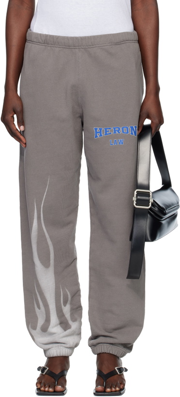 Photo: Heron Preston Gray 'Heron Law' Flames Sweatpants