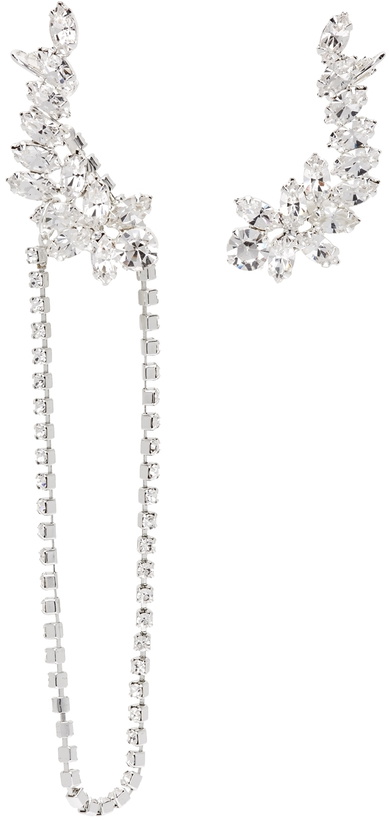 Photo: Magda Butrym Silver Mismatched Crystal Cuff Chain Earrings