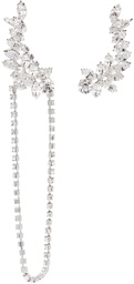 Magda Butrym Silver Mismatched Crystal Cuff Chain Earrings