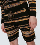 The Elder Statesman Phantom striped cashmere and cotton shorts