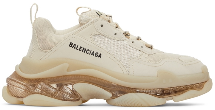 Photo: Balenciaga Beige Clear Sole Triple S Sneakers