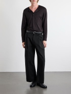 Studio Nicholson - Sorte Wide-Leg Pleated Cotton-Twill Trousers - Black