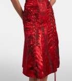 McQueen Lace-up ruched midi dress