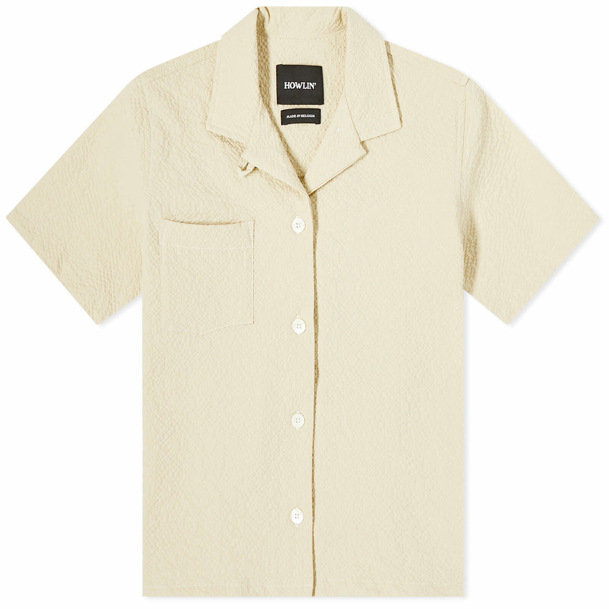 Tシャツ・カットソー HOWLIN SS23 COCKTAIL SHIRT (COCKTAILSHIRT_ECRU) Howlin by Morrison Women's Howlin' Short Sleeve Seersucker