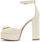 Valentino Garavani Off-White One Stud Platform Heels