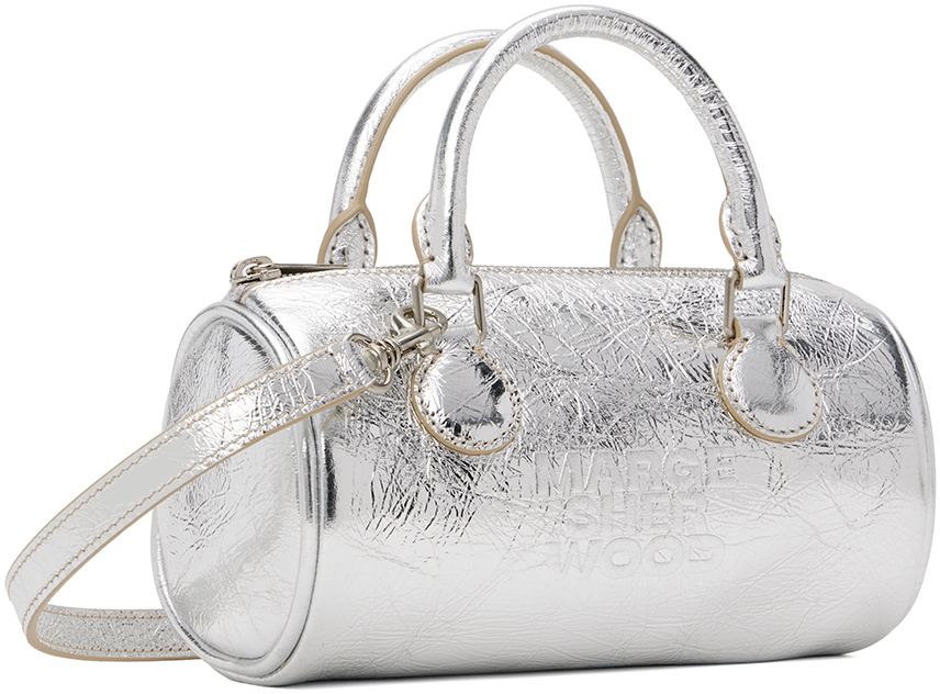 ☆MARGE SHERWOOD☆ BESSETTE SHOULDER STRAP silver crinkle Marge Sherwood Bessette Shoulder Bag | White | FARFETCH