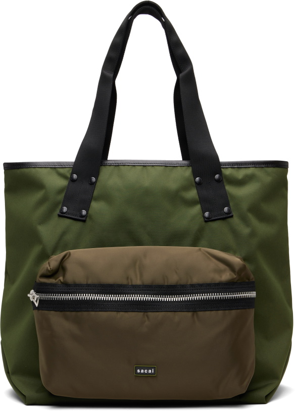 Photo: sacai Khaki Large Pocket Tote