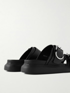 Alexander McQueen - Hybrid Exagerrated-Sole Buckled Leather Slides - Black