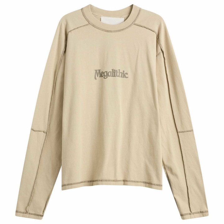 Photo: KA_YO_Prototype Men's Heavyweight Longsleeve Graphic T-Shirt in Plaza Taupe