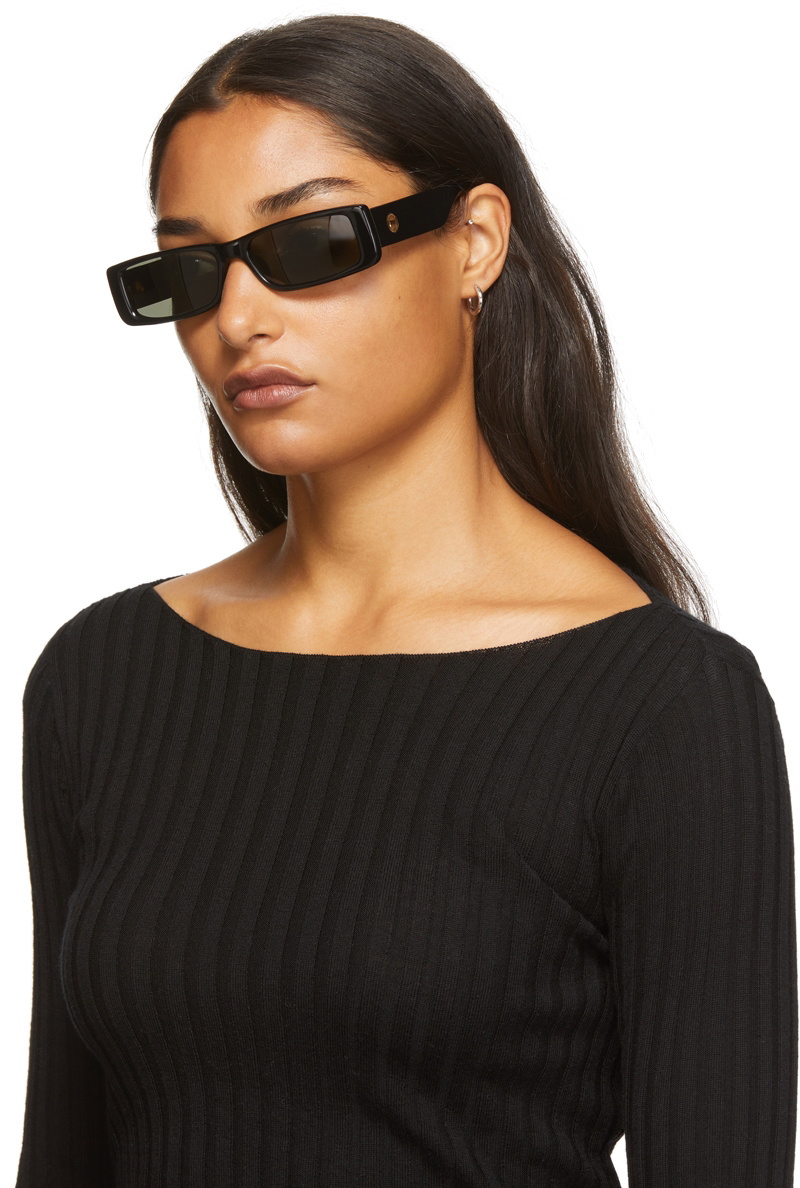 Linda Farrow Black Dania Rectangular Sunglasses Linda Farrow  display picture 2
