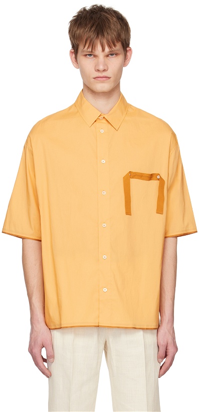 Photo: Jacquemus Yellow Le Raphia 'La Chemise Cabri' Shirt