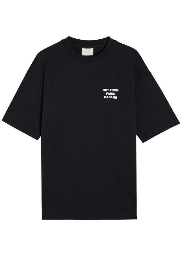 Photo: DRÔLE DE Monsieur Le T-shirt Slogan Printed Cotton T-shirt Black