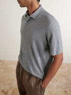 Hartford - Knitted Linen Polo Shirt - Gray