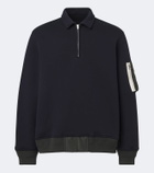 Sacai Cotton-blend polo sweatshirt