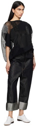 Junya Watanabe Black Cotton Cupro Glitter Denim Jeans