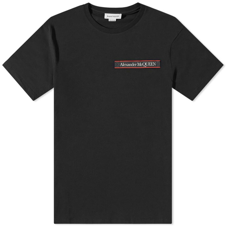 Photo: Alexander McQueen Men's Taped Logo T-Shirt in Black/Mix