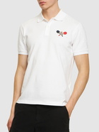 MONCLER - Logo Patch Cotton Polo Shirt