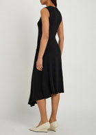 Joseph Cheikh Asymmetric Crepe-jersey Midi Dress Black