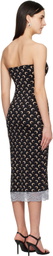 Marine Serre Black Recycled Moon Jersey Bustier Midi Dress