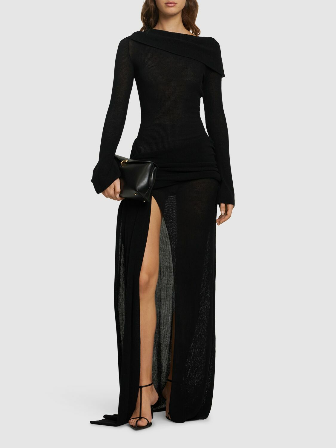AYA MUSE Sidra Knitted Cotton Blend Long Dress Aya Muse