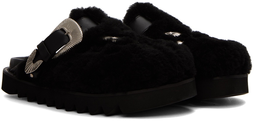 Toga Pulla SSENSE Exclusive Black Faux-Fur Loafers Toga Pulla